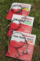 Picture of Korum Snapper Twin Trebles Traces. 28lb 60cm Size, 8, 6 & 4