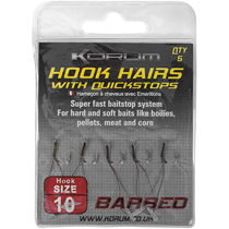 Picture of Korum Hook Hairs With Quickstops Barbed