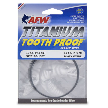 Picture of AFW Titanium Tooth Proof Leader / Trace Wire 30lb 15ft Black Oxide