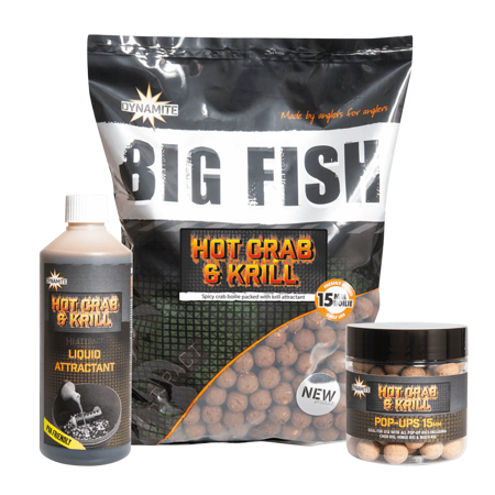 Picture of Dynamite Baits Big Fish Hot Crab & Krill Shelf life Boilies 1kg