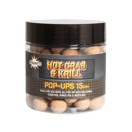 Picture of Dynamite Baits Hot Crab & Krill Foodbait Pop Ups 15mm