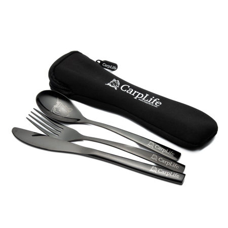 Picture of CarpLife Black Etched Stainless Steel Cutlery Set