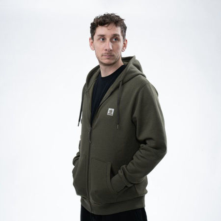 Picture of Nash Make It Happen Badge Zipped Hoodie Green